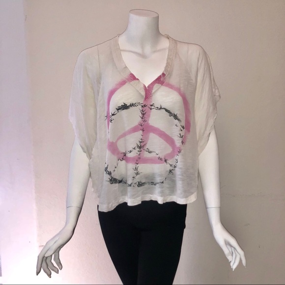 Free People Tops - Free People Peace Sign with Flying Birds